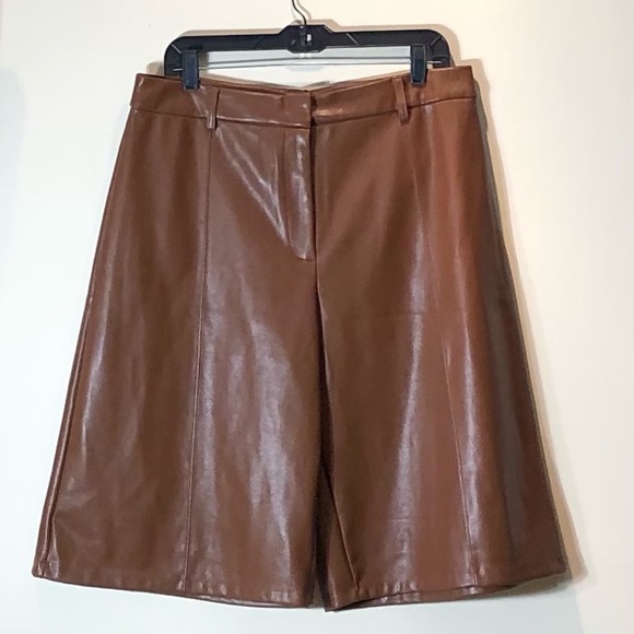 Anthropologie Davina Faux Leather Culottes SzL - Picture 3 of 10